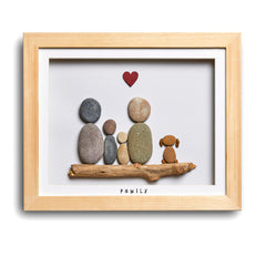 Family of 4 The Four Of Us and the dog The Pebble Art